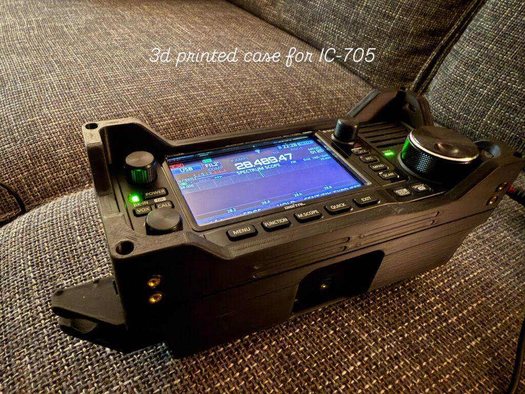 Icom IC-705 in its 3D printed case