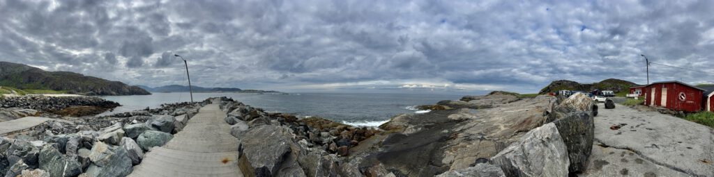 Panorama of the rocky coast at Grense Jakobselv