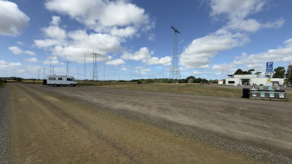 The Grimeton antenna towers from the parking area