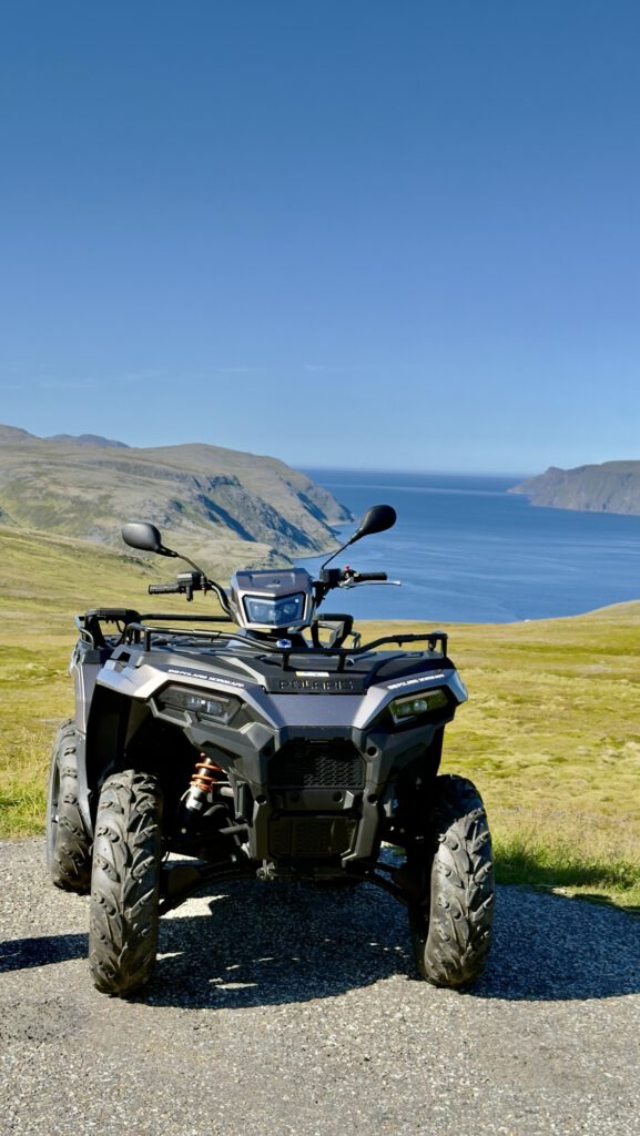 Quad bike on the road to the North Cape